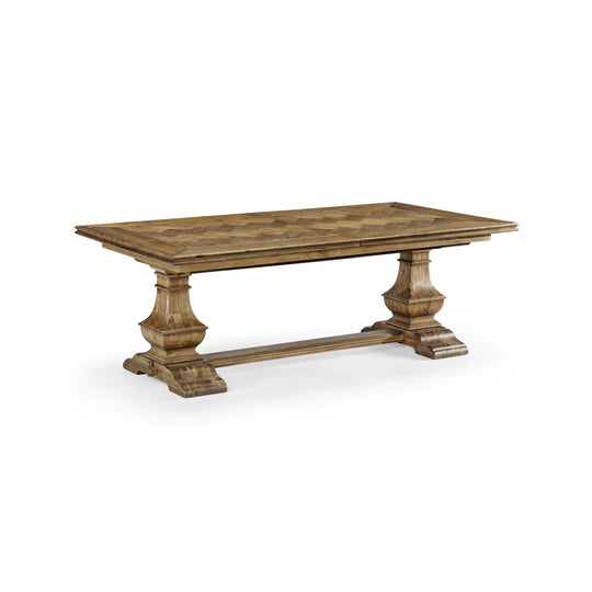 Jonathan Charles Casual Accents Medium Driftwood Parquet Top Dining Table DINING TABLES